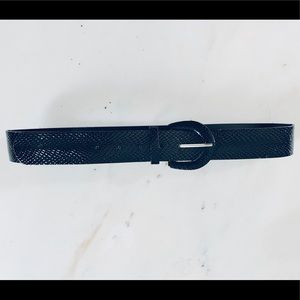 Black Faux Snakeskin Belt